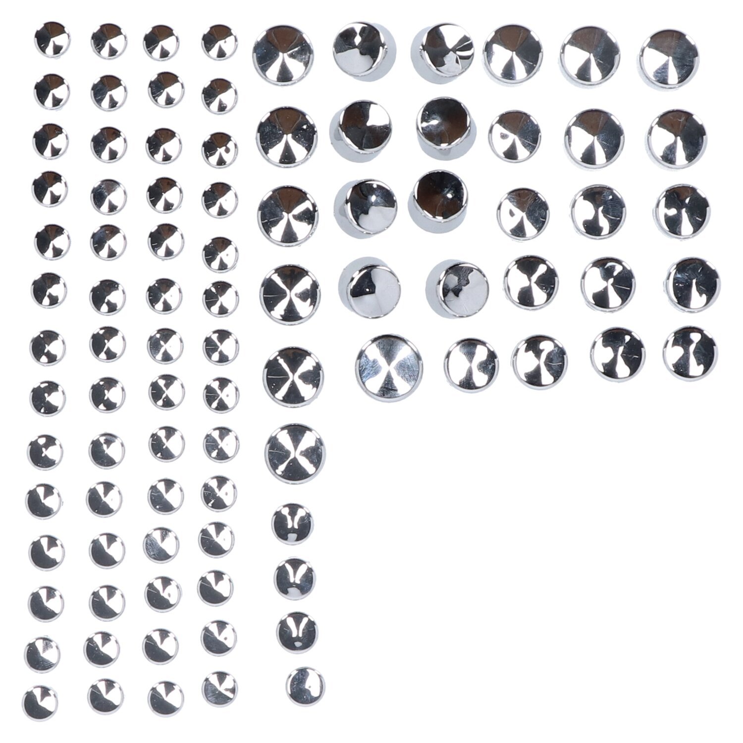 Smoothtopps, push-on cover set (86pc, Silver, Chrome