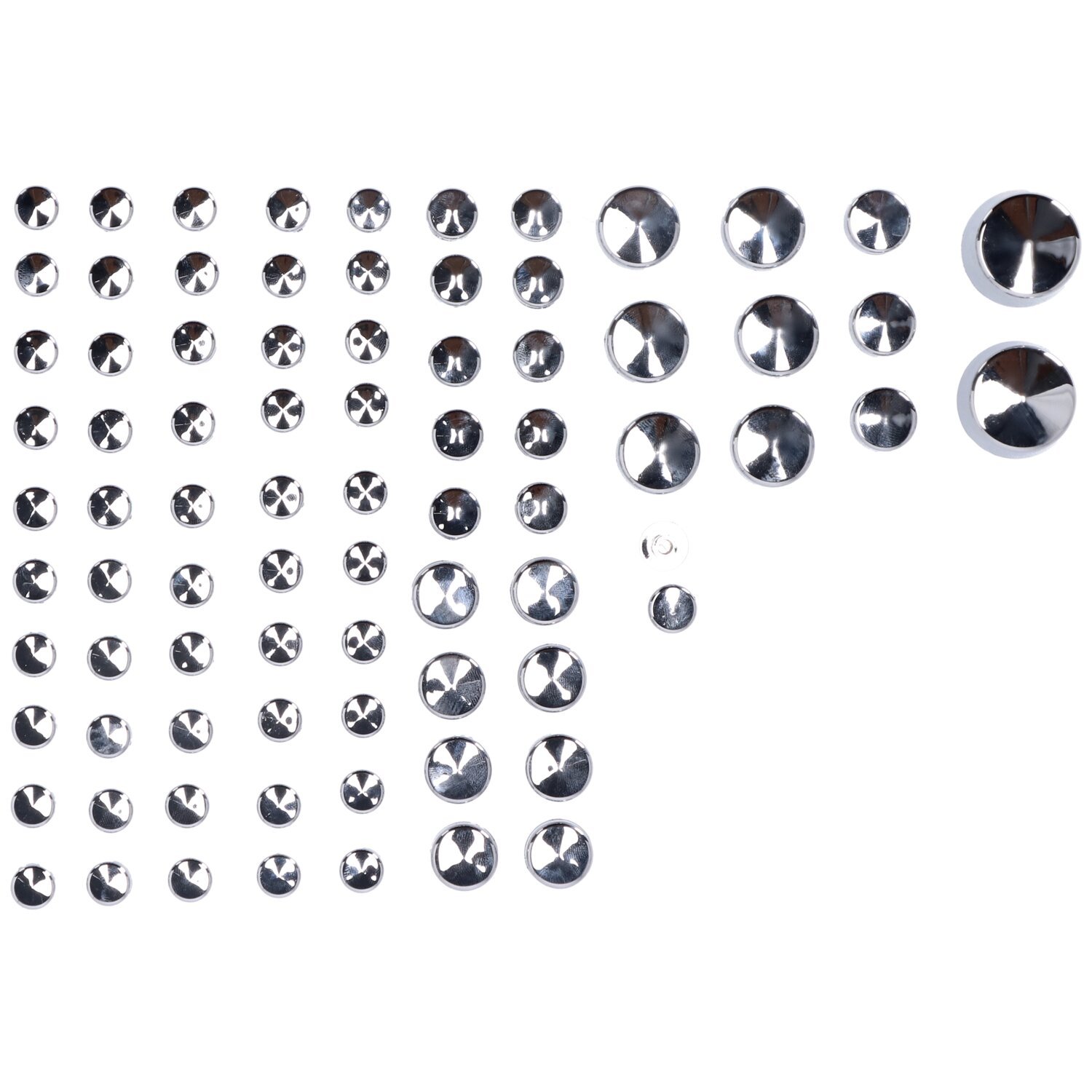 Smoothtopps, push-on cover set (81pc, Chrome