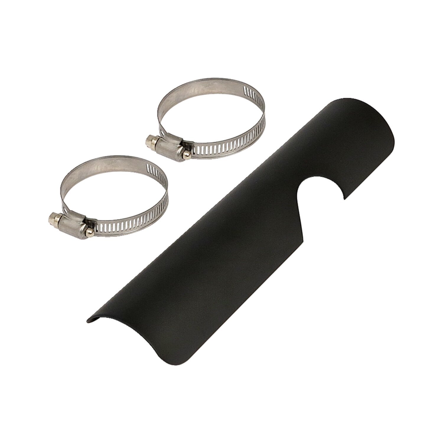 FL 2-1 exhaust header heatshield. lower right, rear. custom, Black