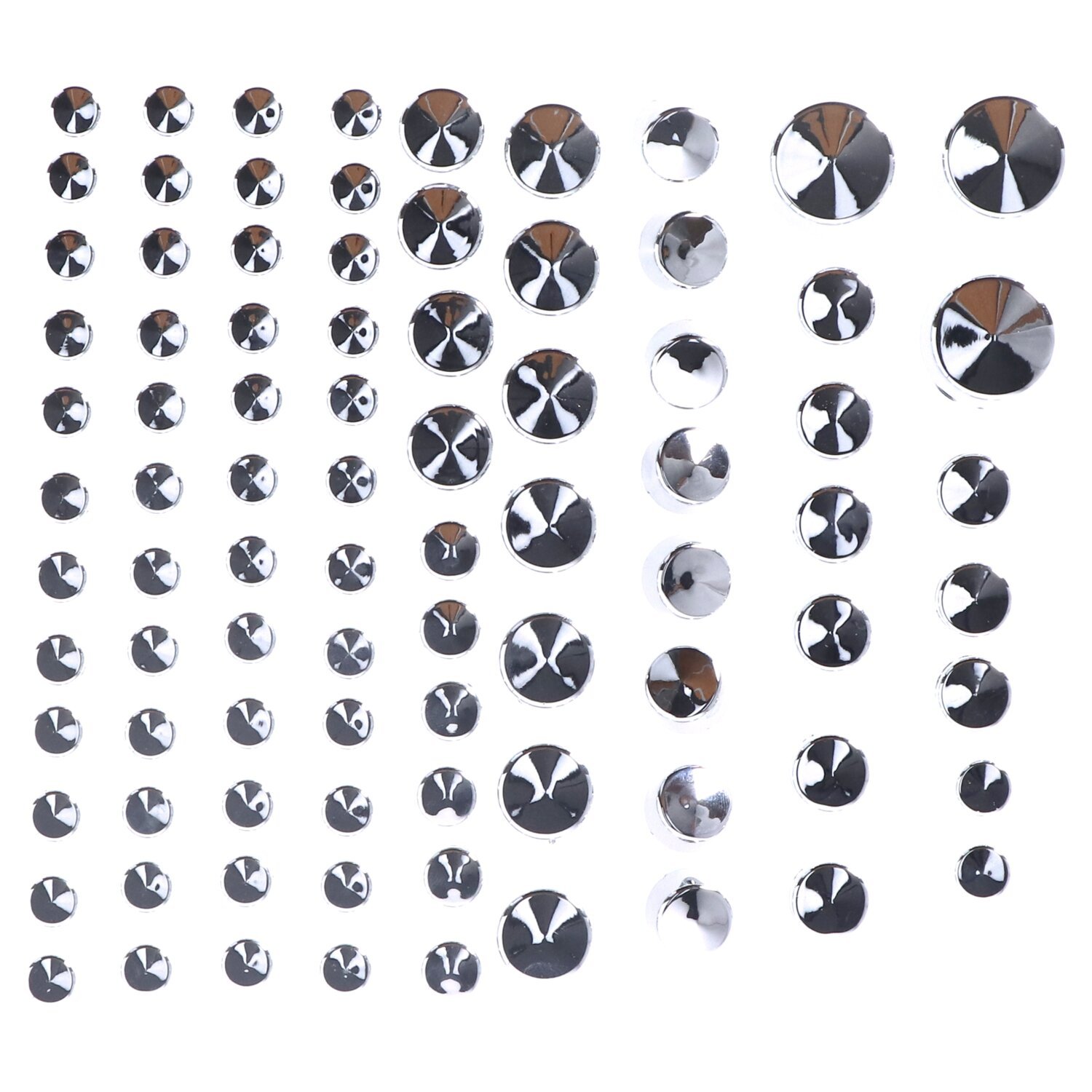 Smoothtopps, push-on cover set (87pc, Silver, Chrome