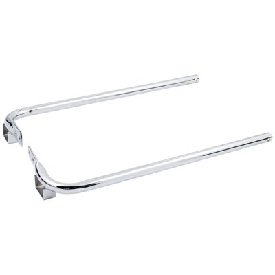 Chrome. OEM style replacement for left & right side. Lower saddlebag support bar set. Supports the lower section of the saddlebag. 
OEM replacement reference 49194-85 and 90781-93. 
Note: See 504768 (left) and 504769 (right) for chrome saddlebag support brackets.