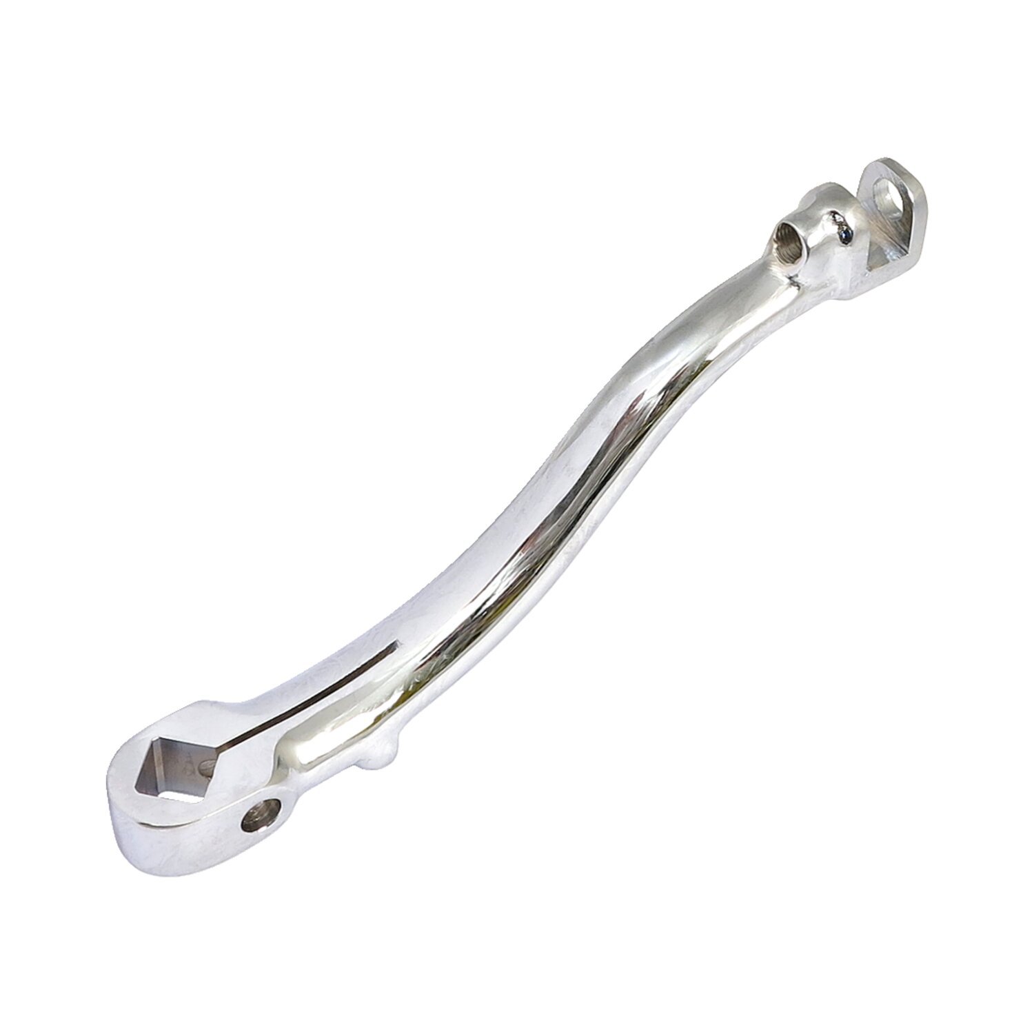 45" Flathead kickstart arm, Silver, Chrome