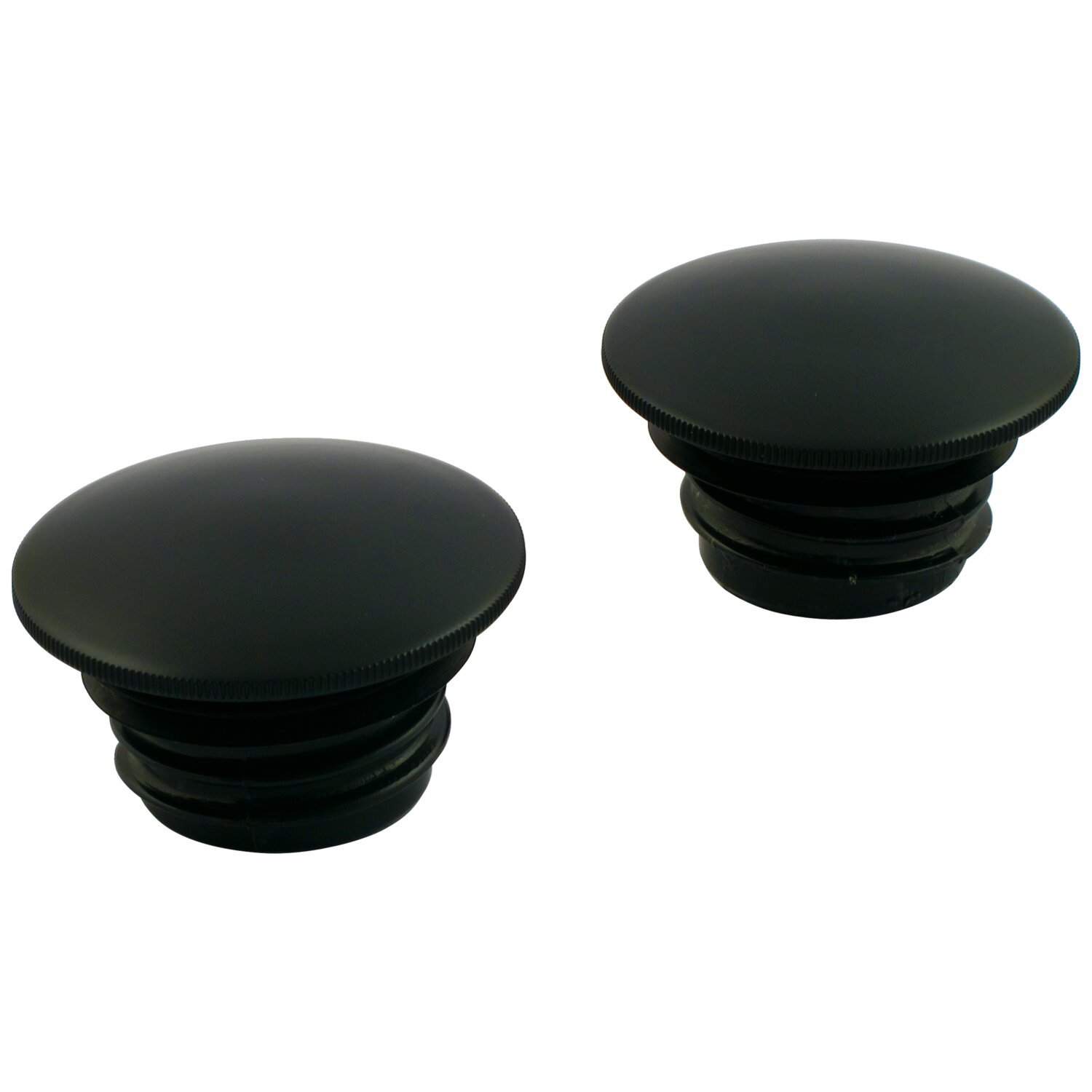 Black gas cap set, domed, Matte