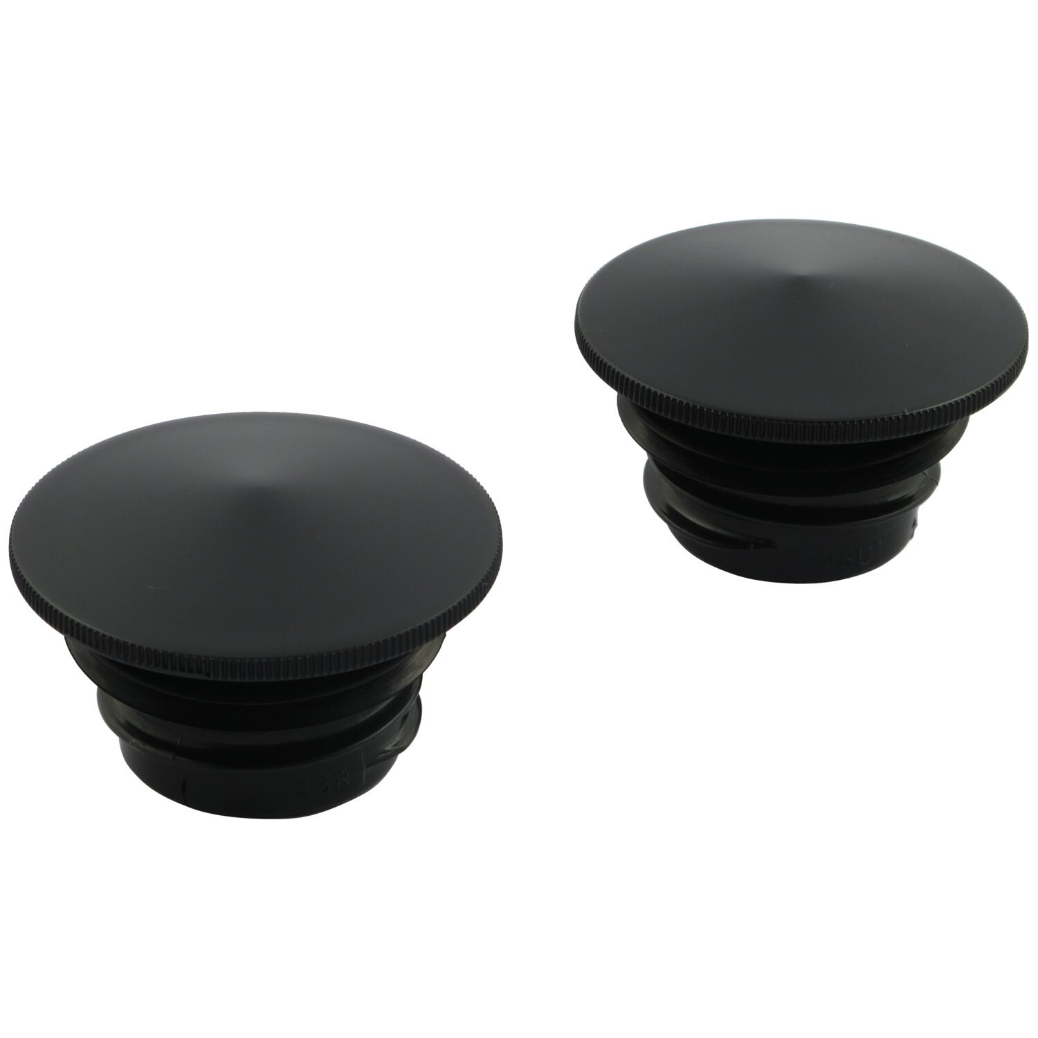 Black gas cap set, pointed, Matte