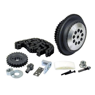 With a rigid motor sprocket. This BDL chain drive kit comes complete with everything you need and comes with a classic rigid motor sprocket without a damper as used on 55-69 Big Twin models. Kit consist of a primary chain, primary chain adjuster, the motor sprocket, and a complete rear clutch shell/sprocket assembly. The clutch shell includes a starter ring gear for electric start options and contains the BDL competitor clutch for positive shifts and no clutch drag. This chain drive kit will fit inside the stock primary housing.