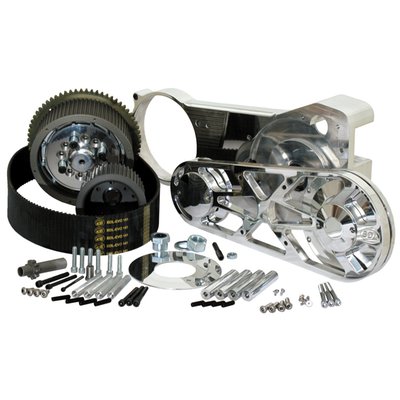 Comes with outboard support bearing. This kit is basically identical to the great working regular BDL 3" open electric start kits. The difference is in the BDL outboard bearing support system, for improved strength and rigidity. Comes with the BDL ball bearing lock-up clutch and a 72-47 drive ratio. 

Note: See 518586 for the replacement 3" 141t. 8mm belt.