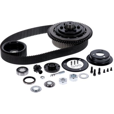 68-45 drive ratio. This is a bolt-in belt drive kit that will fit inside the OEM primary housing, without much modification. Designed to be used in rear belt drive applications but will also work on models that run rear chains. Comes complete with an E.T.C. ball bearing lock-up clutch clutch assembly with Aramid plates and a sealed primary bearing. 

Note: See 518911 for the Aramid, replacement belt 138t., 8mm, 41mm wide.