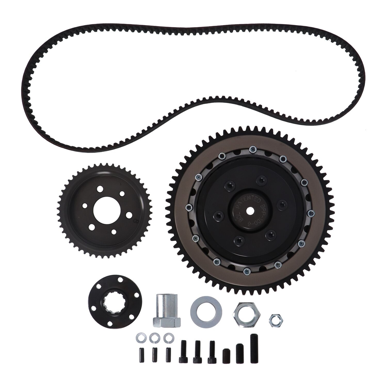 BDL, bolt-in elec. start 8mm belt drive kit. Shovelhead