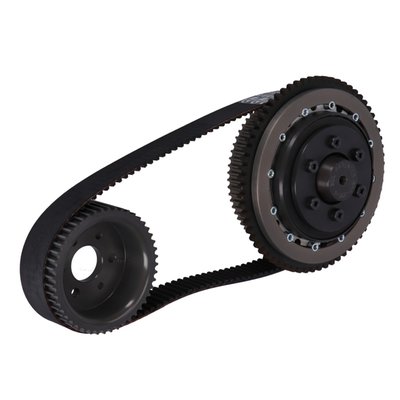 68-48 drive ratio. This is a bolt-in belt drive kit that will fit inside the OEM primary housing, without much modification. Designed to be used in rear chain drive applications only. Comes complete with an E.T.C. ball bearing lock-up clutch clutch assembly with Aramid plates and a sealed primary bearing. 

Note: See 518912 for the 130t, 8mm, 42mm wide replacement belt.