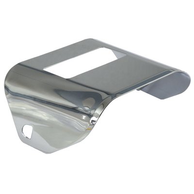 Chrome plated steel.
The finishing touch for the rear end. 
OEM replacement reference 94880-83T, 68006-83T