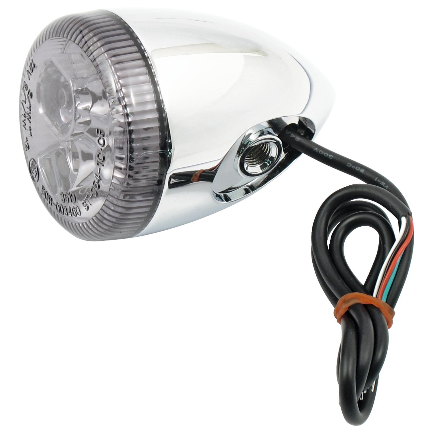 3-1 LED bullet taillight / turn signal combo, smoke, Chrome