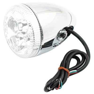 Clear lens. Chrome. Without stud. Dual LED equipped. Taillight, brake light & turn signal in one, as introduced on the 2009 Sportster XL883N Nightster. Great in custom applications or as replacement for the 69360-08 H-D HDI LED unit or the 68449-07 unit wich comes with a regular bulb. With E1 approved lens.