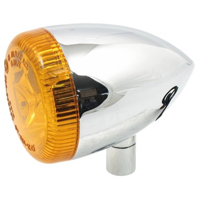 Chrome. Universal M10x1.25 mm stud. Amber lens. Dual LED equipped. Taillight, brake light & turn signal in one, as introduced on the 2009 Sportster XL883N Nightster. Great in custom applications or as replacement for the 69360-08 H-D HDI LED unit or the 68449-07 unit wich comes with a regular bulb. With E1 approved lens.