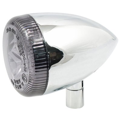 Chrome. Universal M10x1.25 mm stud. Smoke lens. Dual LED equipped. Taillight, brake light & turn signal in one, as introduced on the 2009 Sportster XL883N Nightster. Great in custom applications or as replacement for the 69360-08 H-D HDI LED unit or the 68449-07 unit wich comes with a regular bulb. With E1 approved lens.