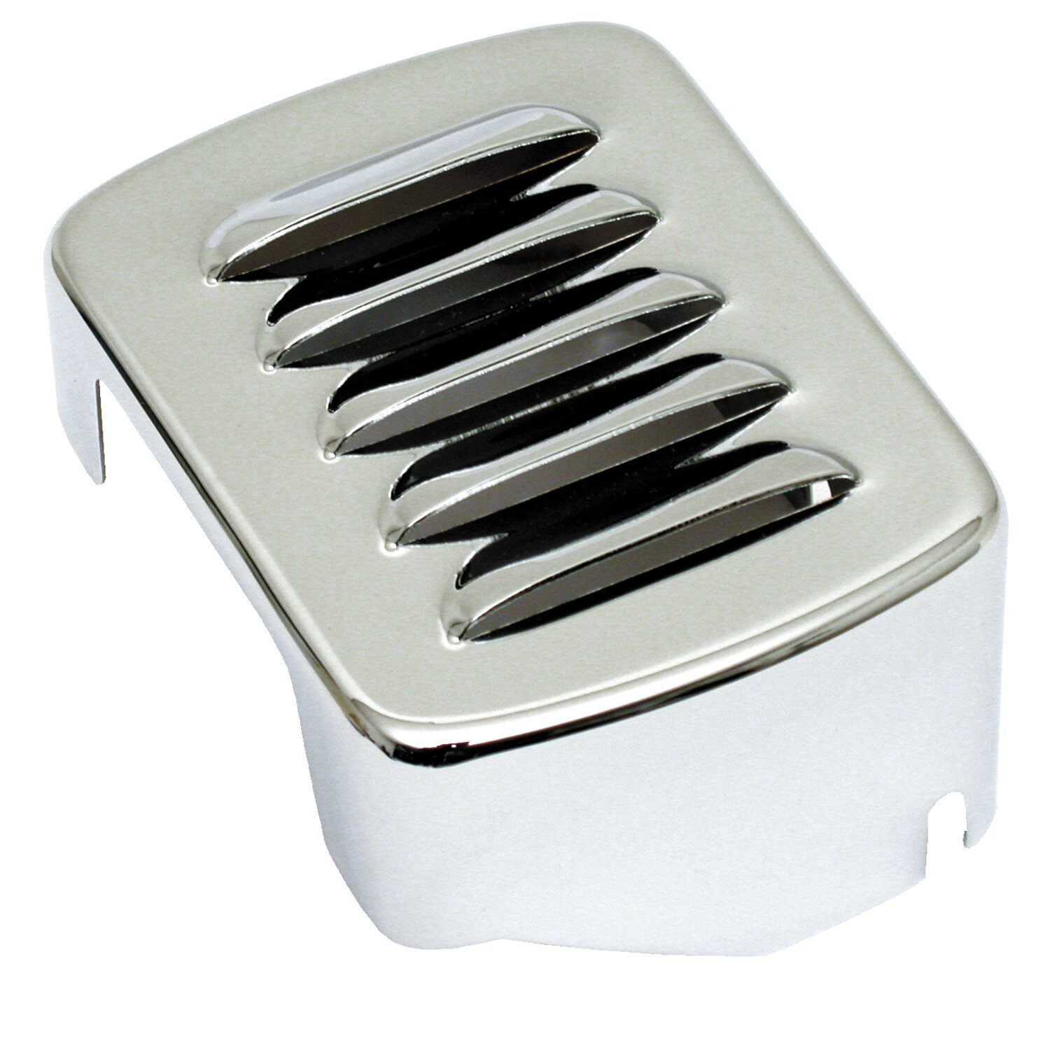 Custom coil cover, louvered, Silver, Chrome