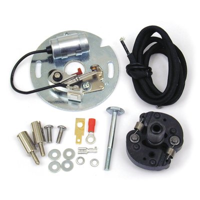 This advance unit is equipped with breaker weight that pivot on needle bearings. Contains all parts needed for a complete installation of a points style ignition. Used for stock replacement for 70-78 models. Fits later models for a points conversion and half electronic ignition models that require a mechanical advance.