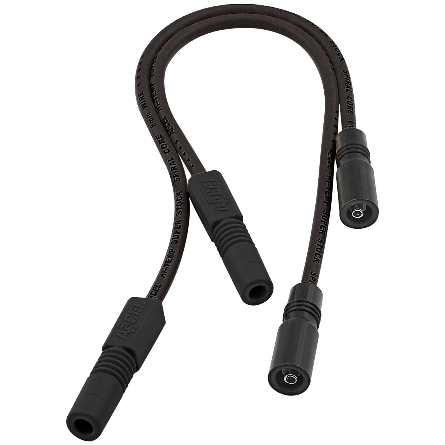 Accel, 8mm Ferro Spiral core spark plug wire set, Black