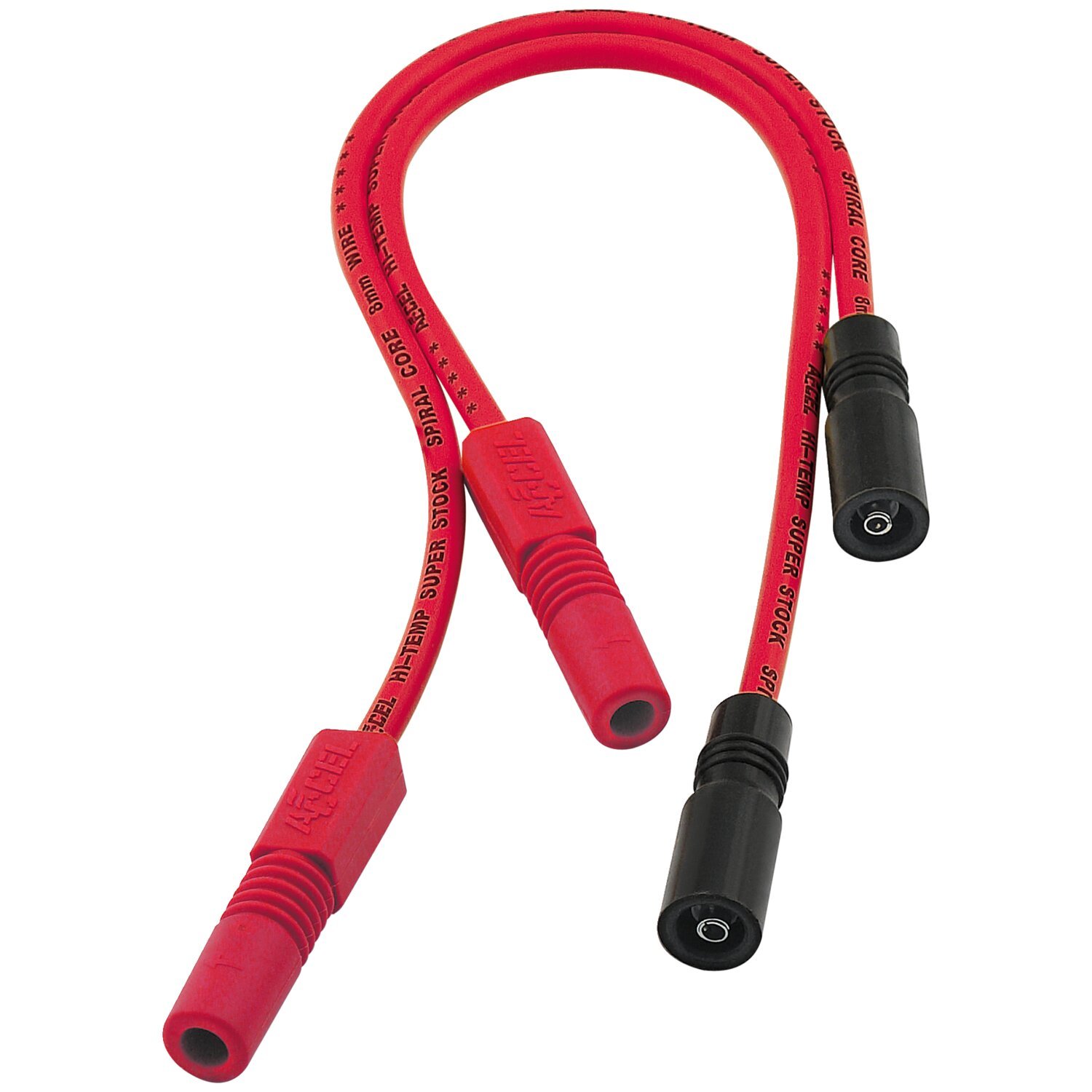 Accel, 8mm Ferro Spiral core spark plug wire set, Red