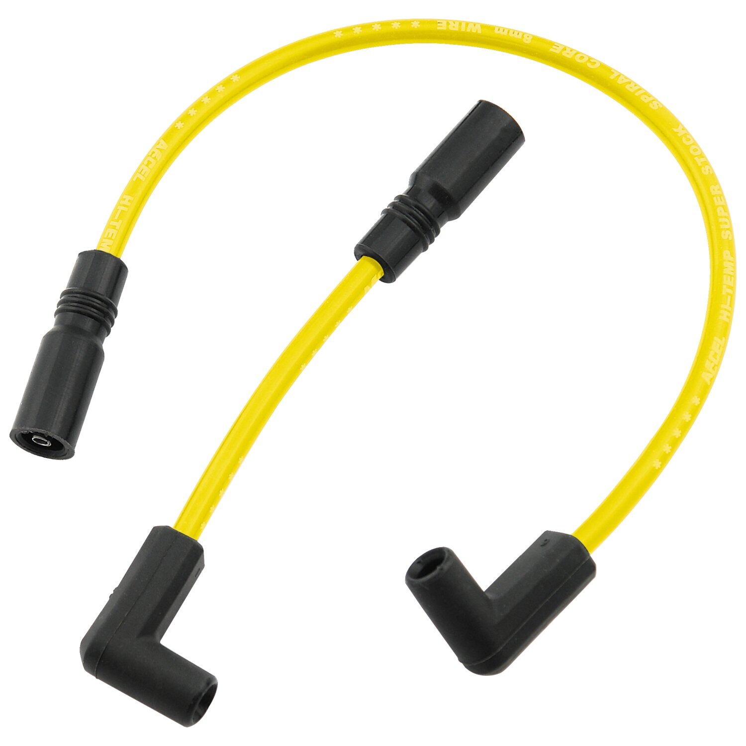 Accel, 8mm Ferro Spiral core spark plug wire set, Yellow