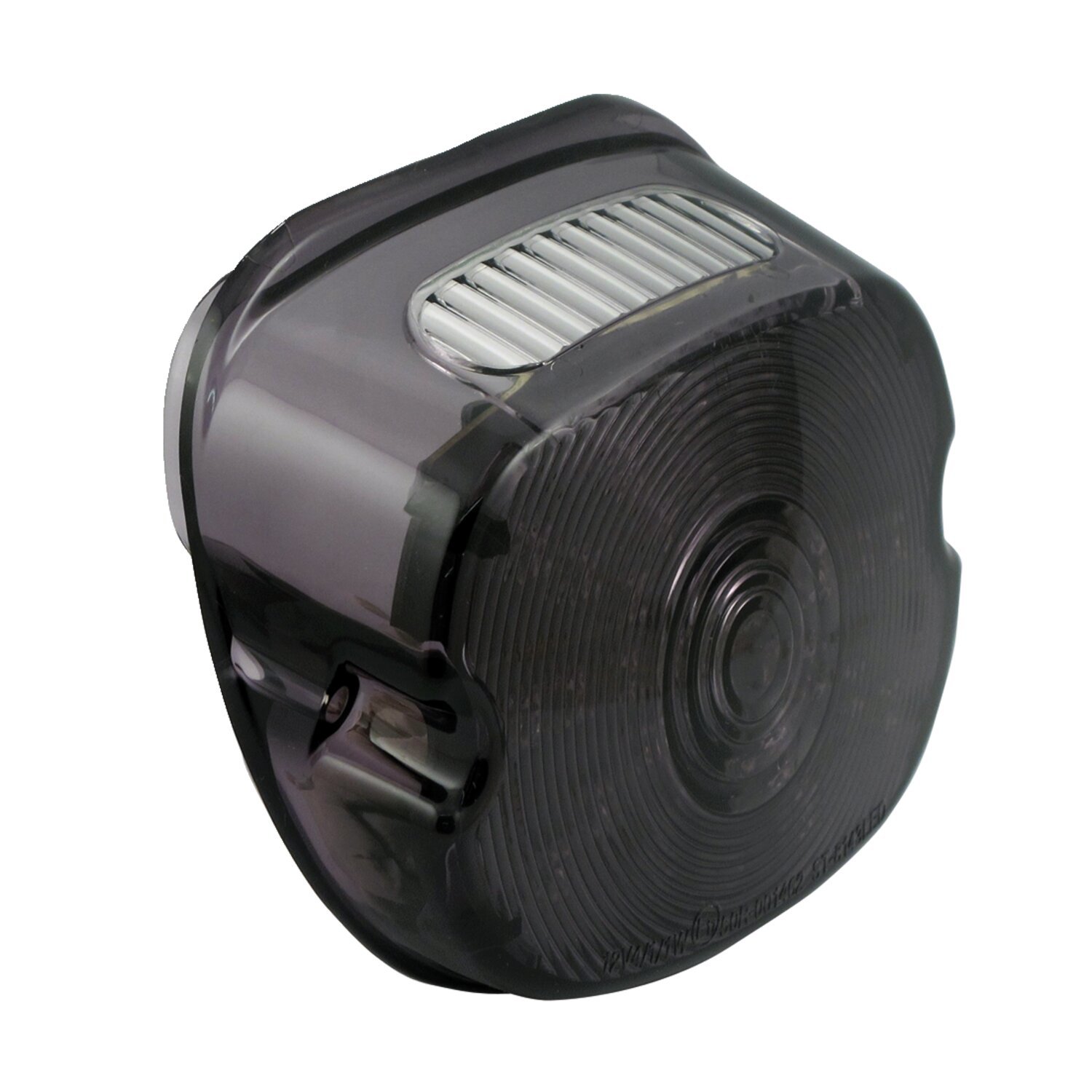 Laydown LED taillight lens assembly. Smoke lens, Gray