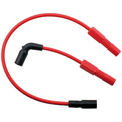 Red wires, with black print. With black plug boots and coil boots. Ready to install. Low resistance 500 Ohm/ft. Ferro Spiral core, for maximum energy delivery, with a 8mm thick silicone jacket. The silicone insulation effectively eliminates RFI and EMI interference for a interrupt-free functioning of all on-board electronics. Fully compatible with both carburetor as the Delphi fuel injection systems. High temperature boots withstands over 500°F.

Note: Compatible with all H-D ignition systems. If you have an aftermarket ignition, please check with manufacturer ohm requirements.