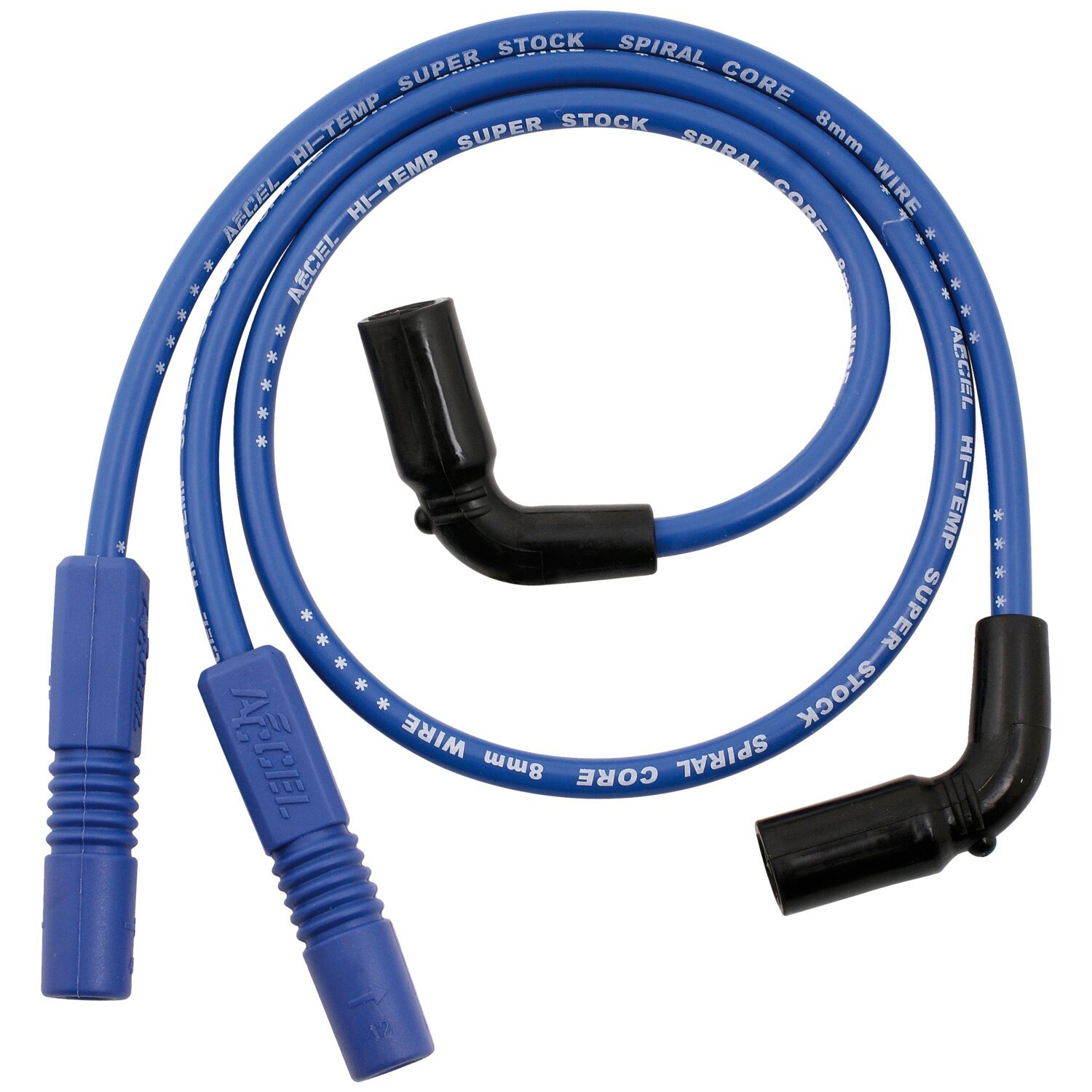 Accel, 8mm Ferro Spiral core spark plug wire set, Blue