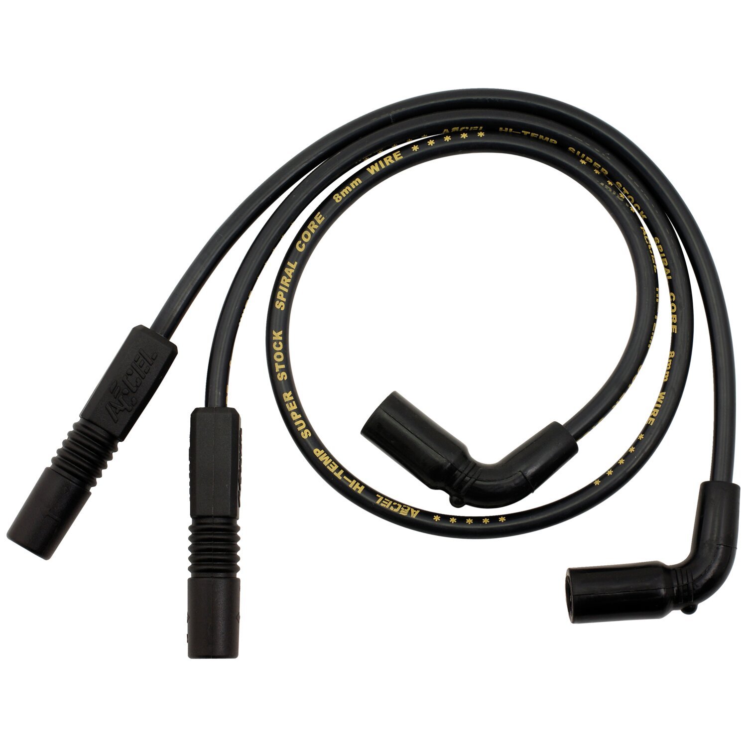 Accel, 8mm Ferro Spiral core spark plug wire set, Black