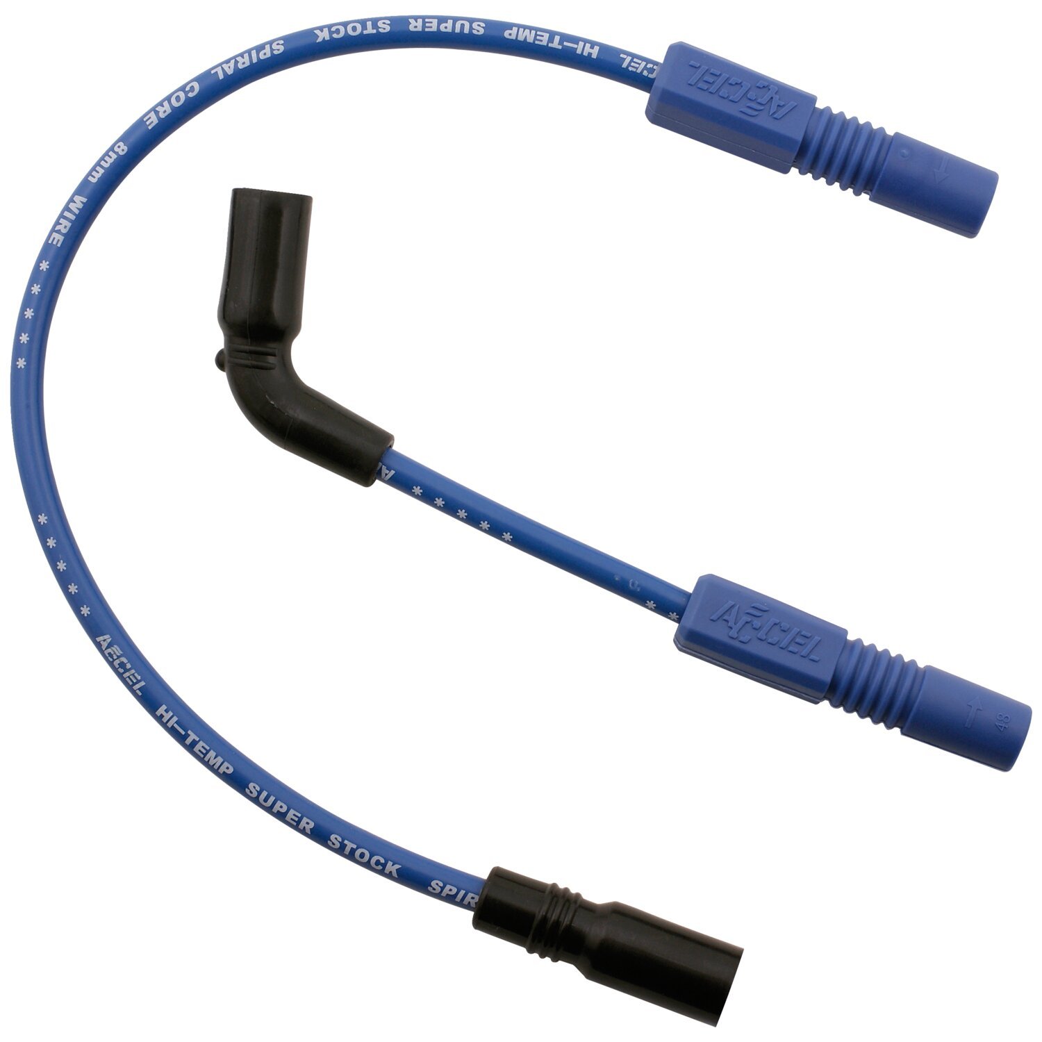 Accel, 8mm Ferro Spiral core spark plug wire set, Blue