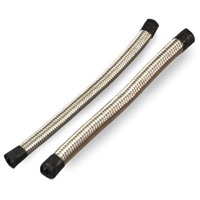 Braided hose with classic stainless steel. For universal fuel and oil hose applications. 
Given size is the inside diameter of the hose.  
Sold on a 25 ft. roll, which is approx. 7.5 meters.