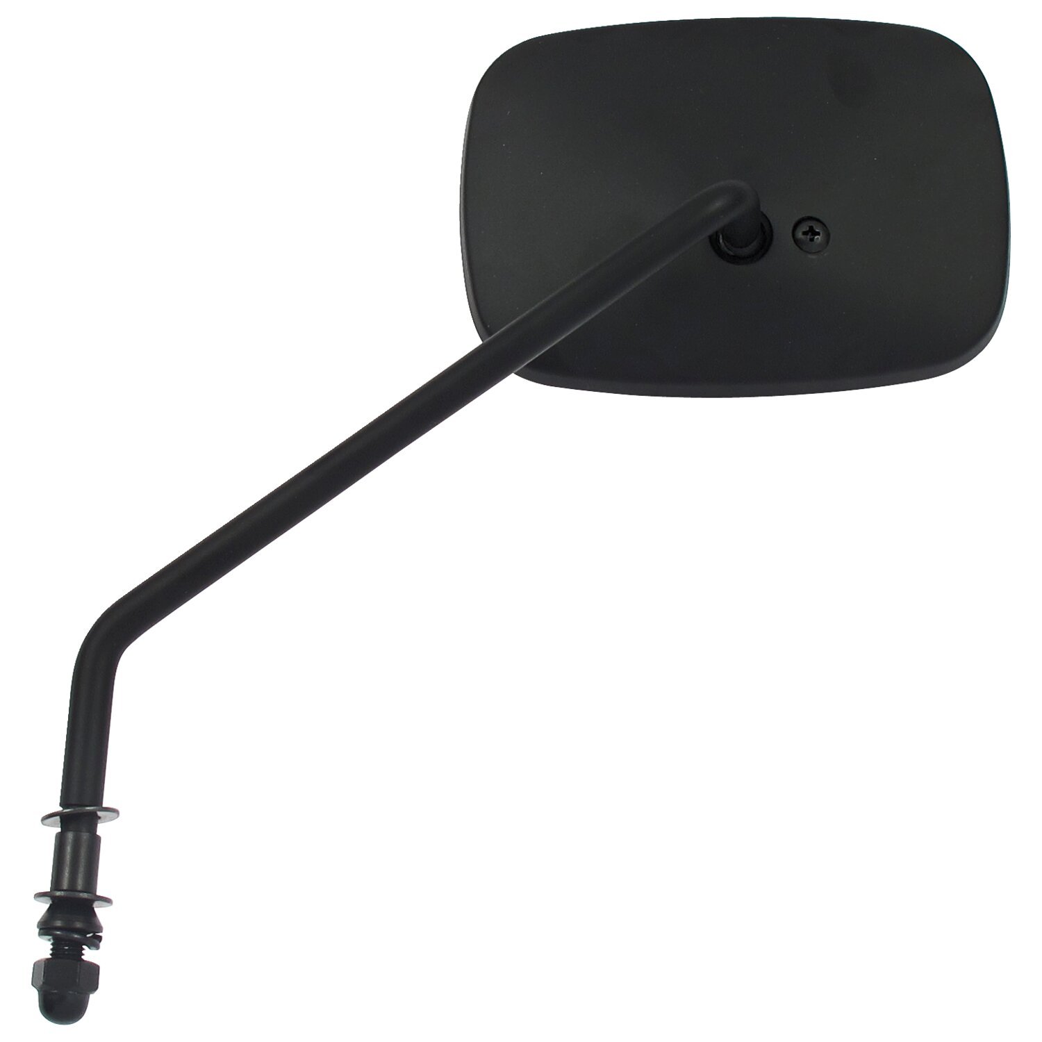 Late OEM style mirror, long stem, left side, Black