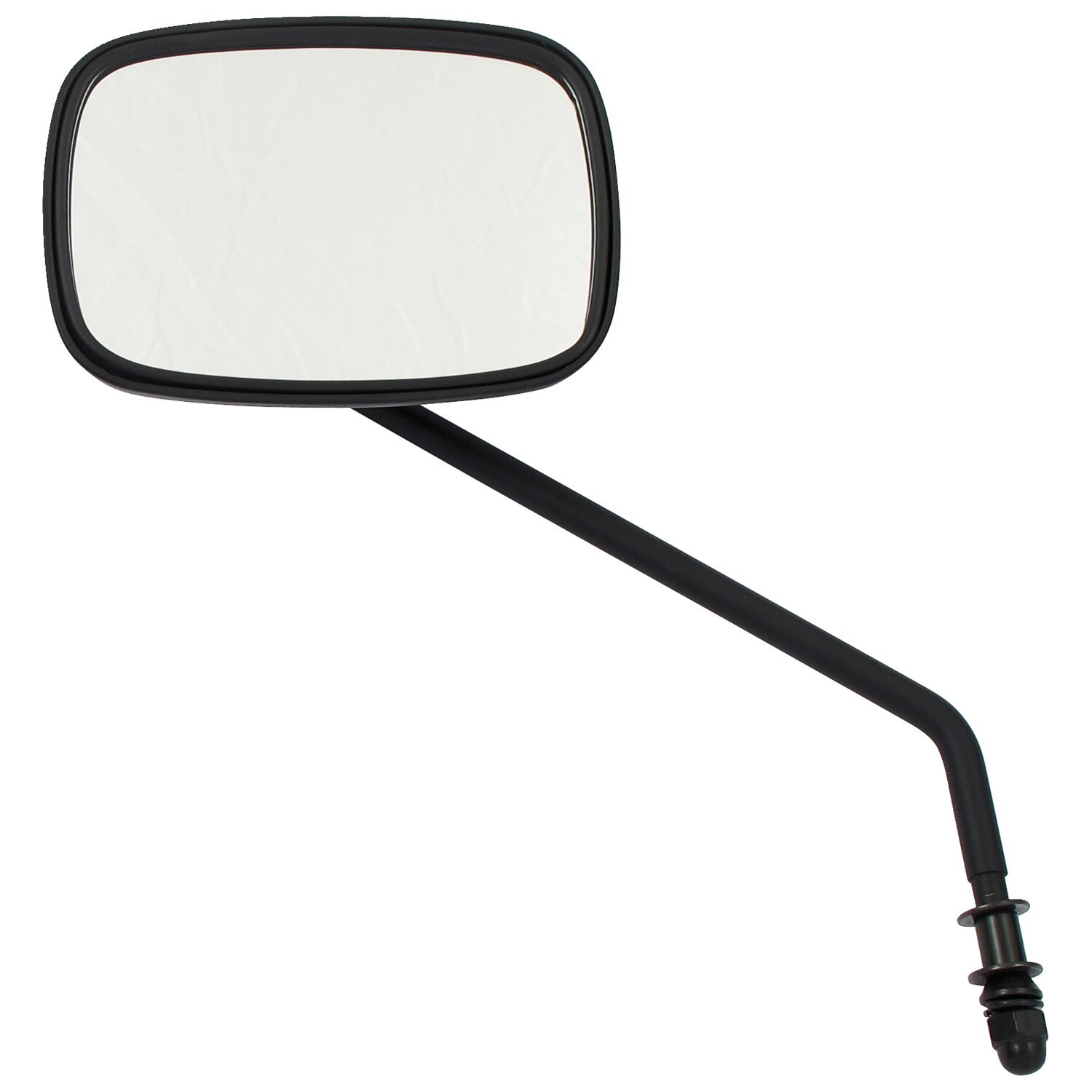 Late OEM style mirror, long stem, left side, Black