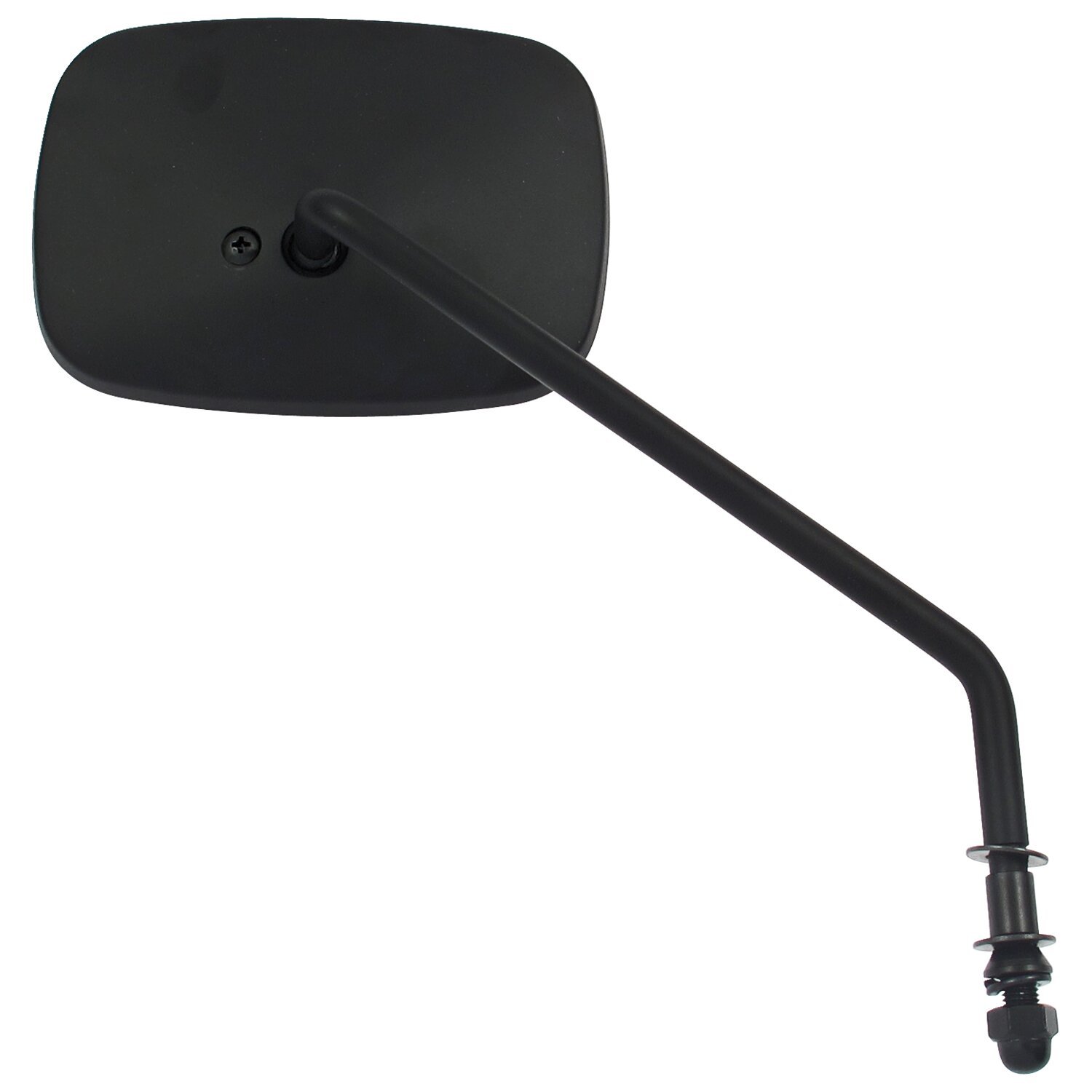 Late OEM style mirror, long stem, right side, Black