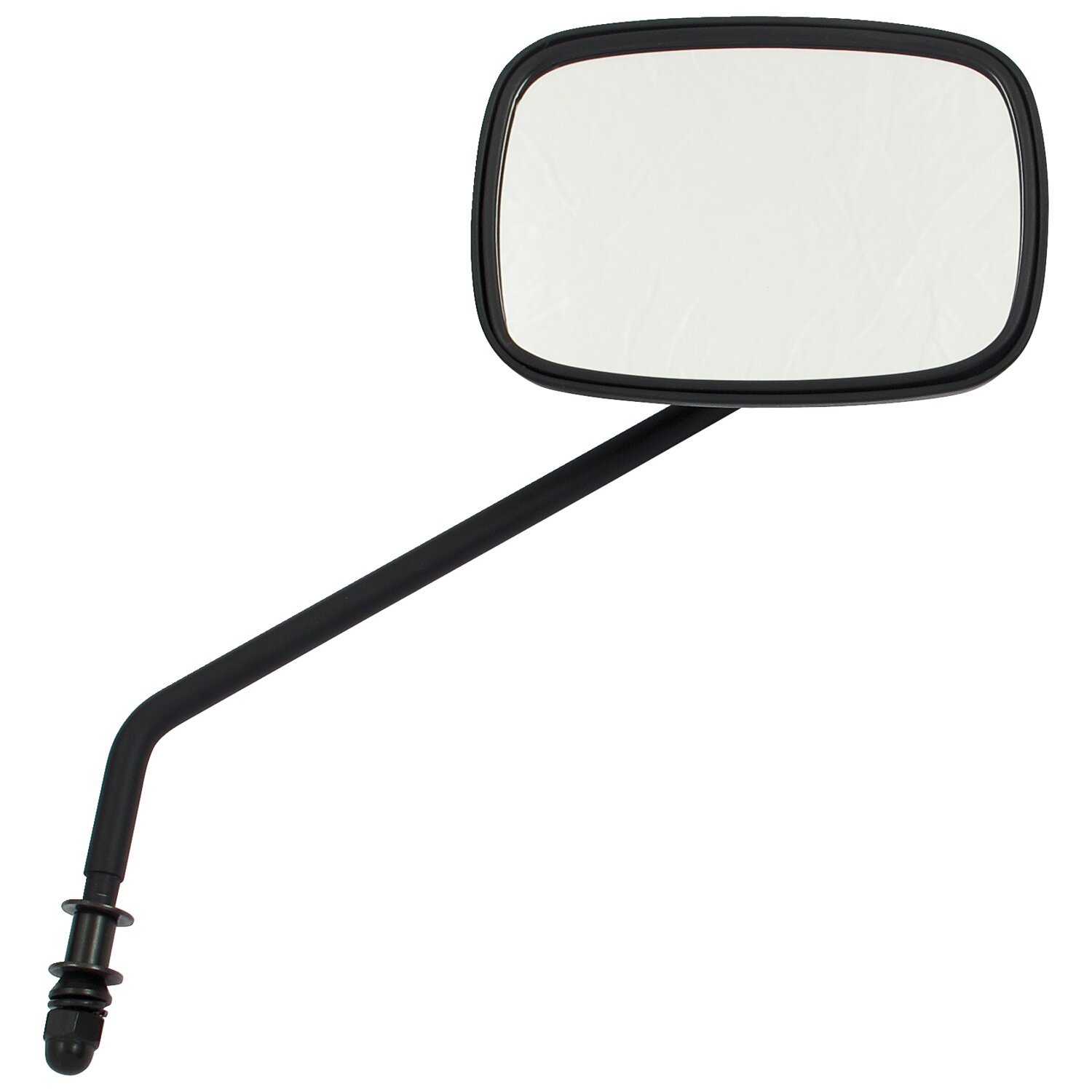 Late OEM style mirror, long stem, right side, Black