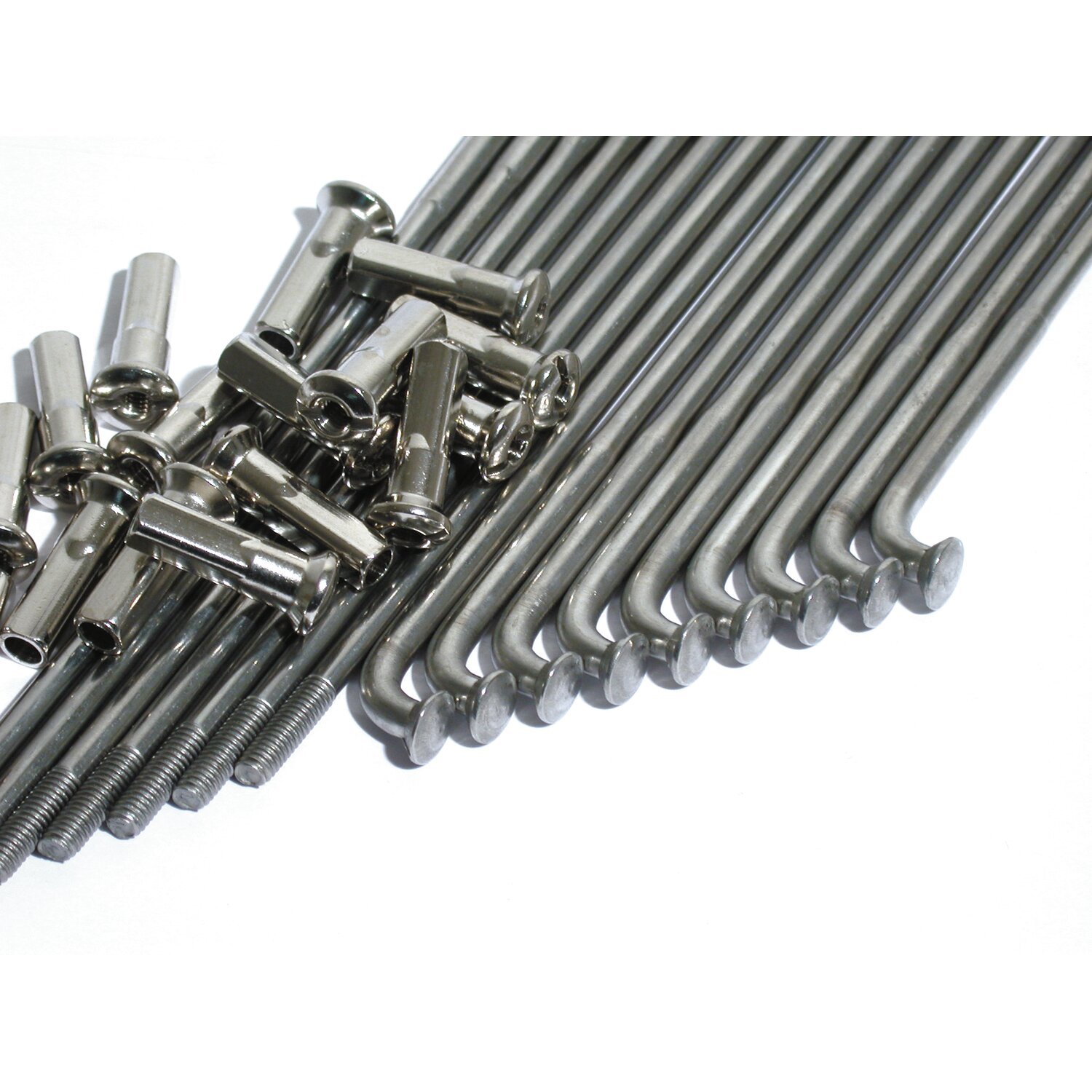 Spoke set 16", 170mm. Stainless, Polished