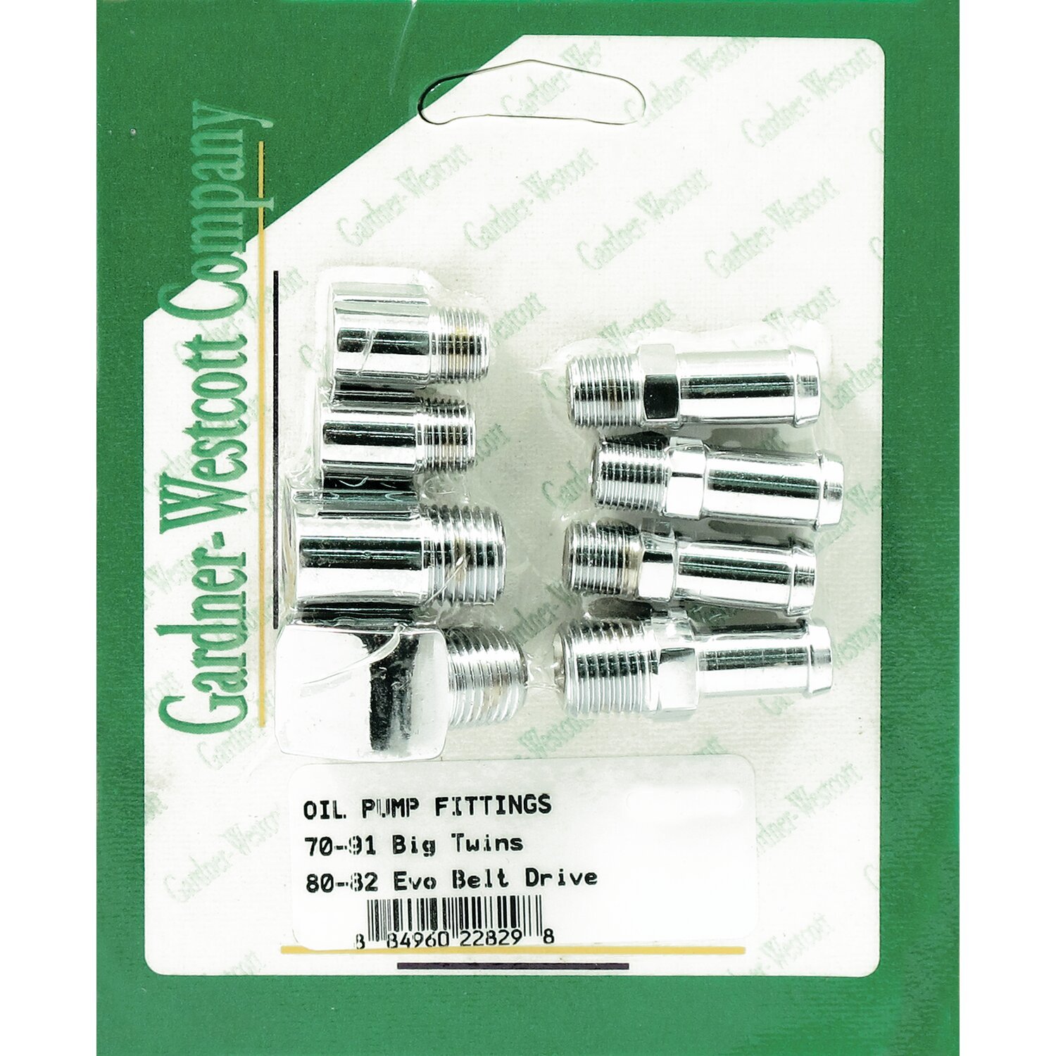 Gardner-Westcott, oil pump line fitting kit, Silver, Chrome
