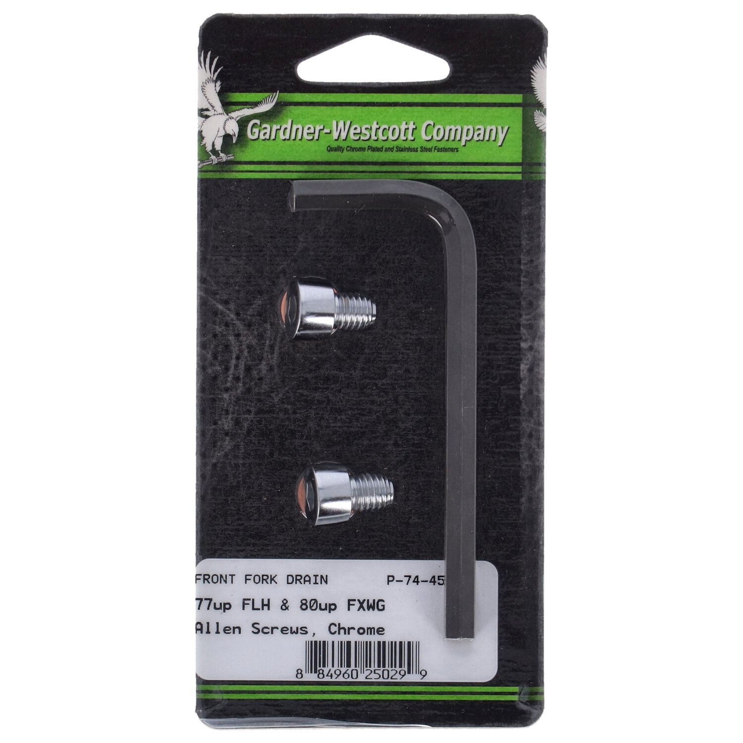 Gardner-Westcott, fork slider drain screws, chrome