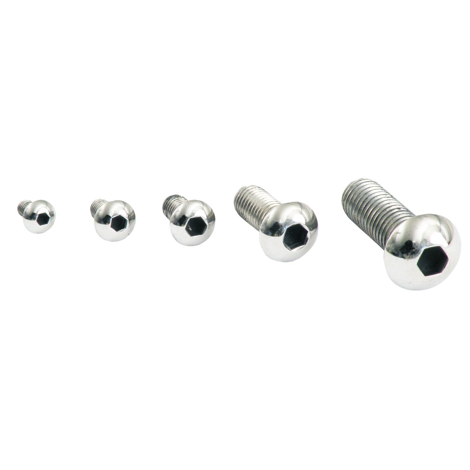 M4 x 8mm buttonhead bolt, polished ss, Silver