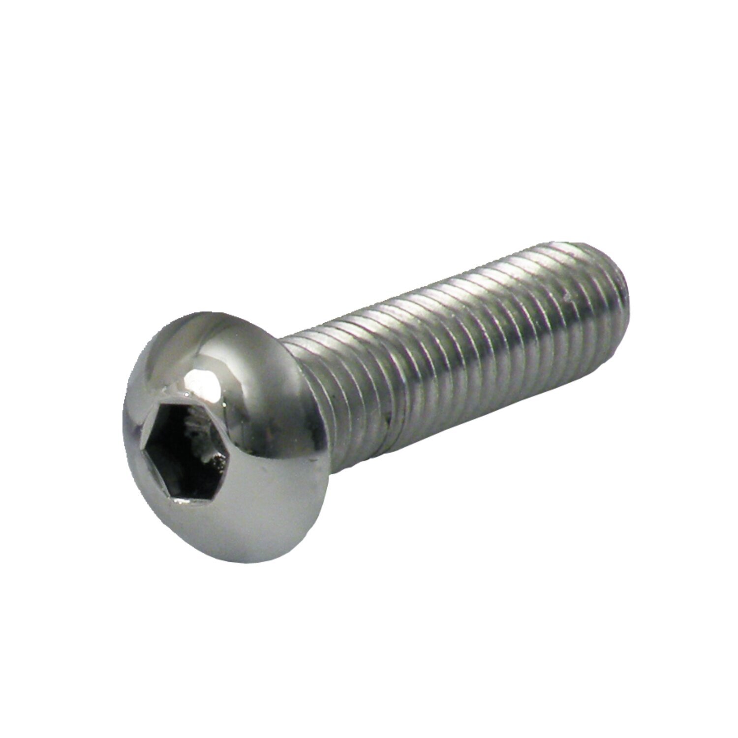 M6 x 10mm buttonhead bolt, polished ss, Silver