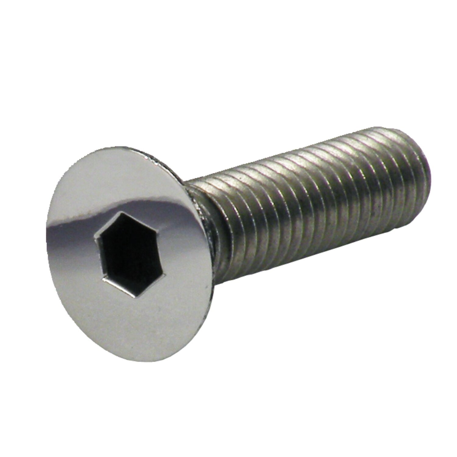 M6 x 25mm flathead allen bolt, pol. ss, Polished