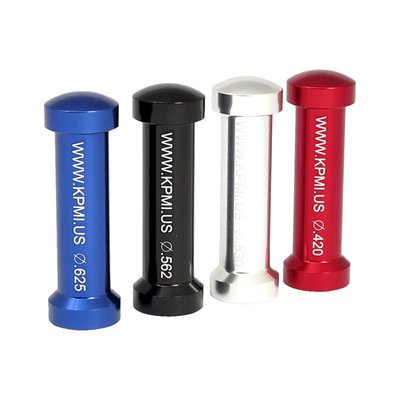 Set of 4 valve stem seal drivers.
Includes 524089 black driver, for 0.562" valve guides. A blue driver, for 0.625" valve guides. A red driver, for 0.420" valve guides. The white driver, fits 0.530" valve guides. These are valve seal drivers made for the long haul. Manufactured from tough 6061-T6 aluminum and they will outlast the plastic ones by far. Color coded and laser etched with valve stem size for clear identification. Used to install OEM style valve seals.
