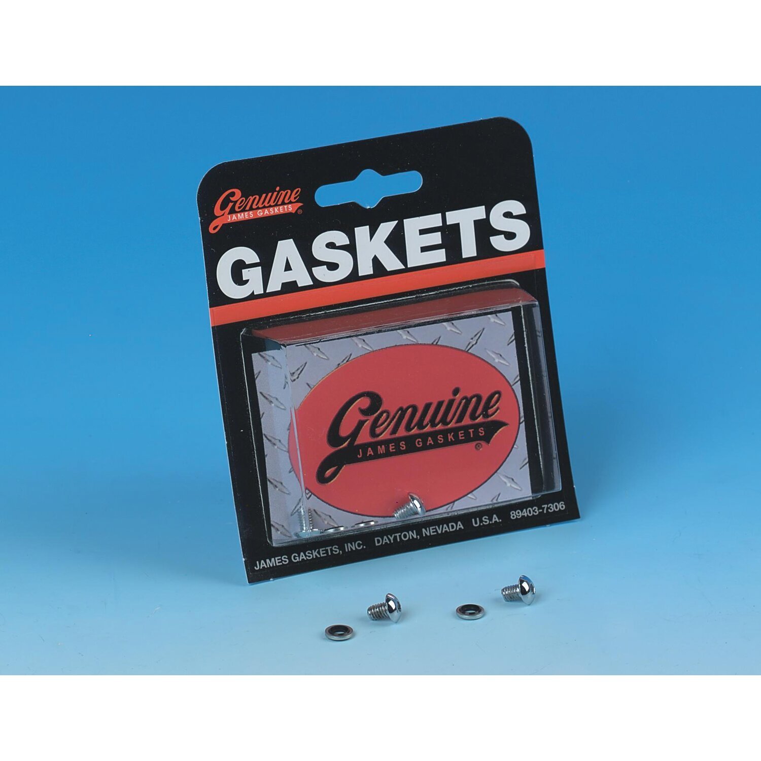 James Gaskets, fork slider drain screws. Chrome button head, Silver