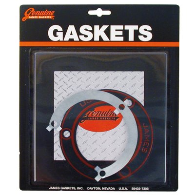 RCM (Rubber Coated Metal) with silicone bead gasket. The 60629-65 is a James part number, since this gasket was never originally made or used by H-D on aluminum primaries. It is designed to be used as a seal between inner primary housing and engine crankcas (like the 60629-55 gasket that H-D used on the earlier 55-64 tin primaries). Includes the required 31479-65 lockplate as used on the inside of the inner primary in combination with 3991 bolts (not included). OEM replacement reference for lock plate 31479-65.
Note: See 526296 for lock plate only.