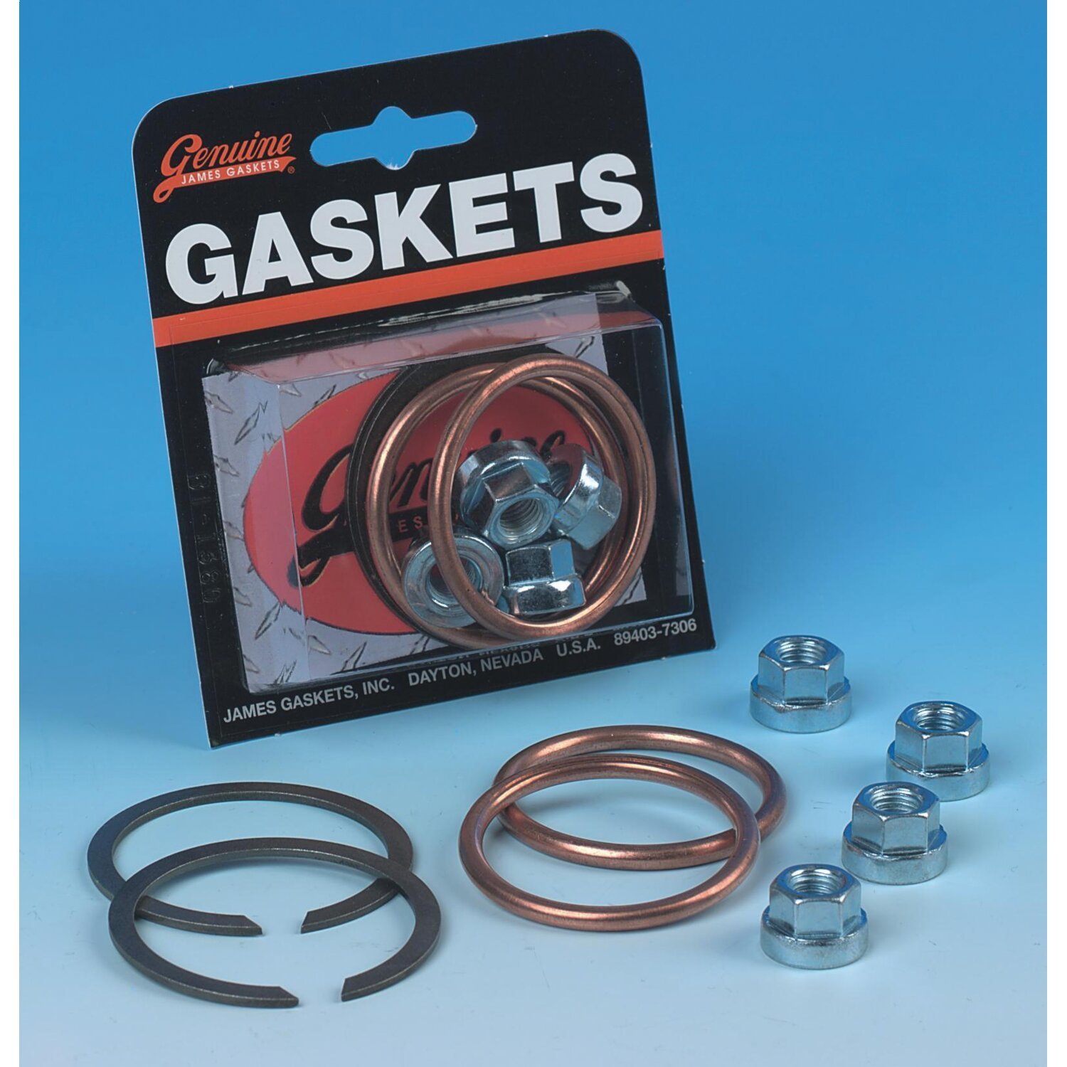 James, exhaust gasket & mount kit. Copper gaskets