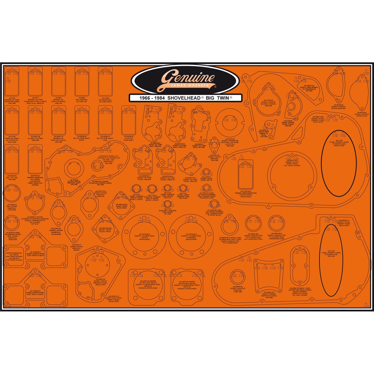 James, gasket & seal board. Shovelhead