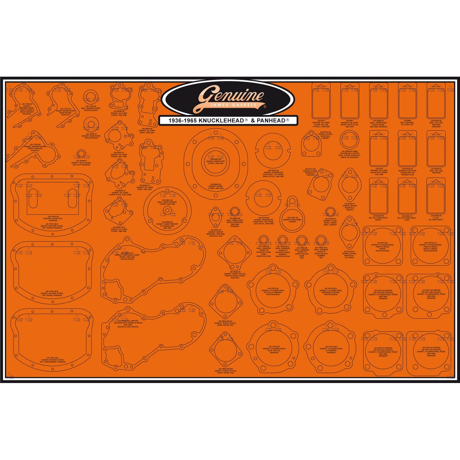 James, gasket & seal board. Knuckle & Pan