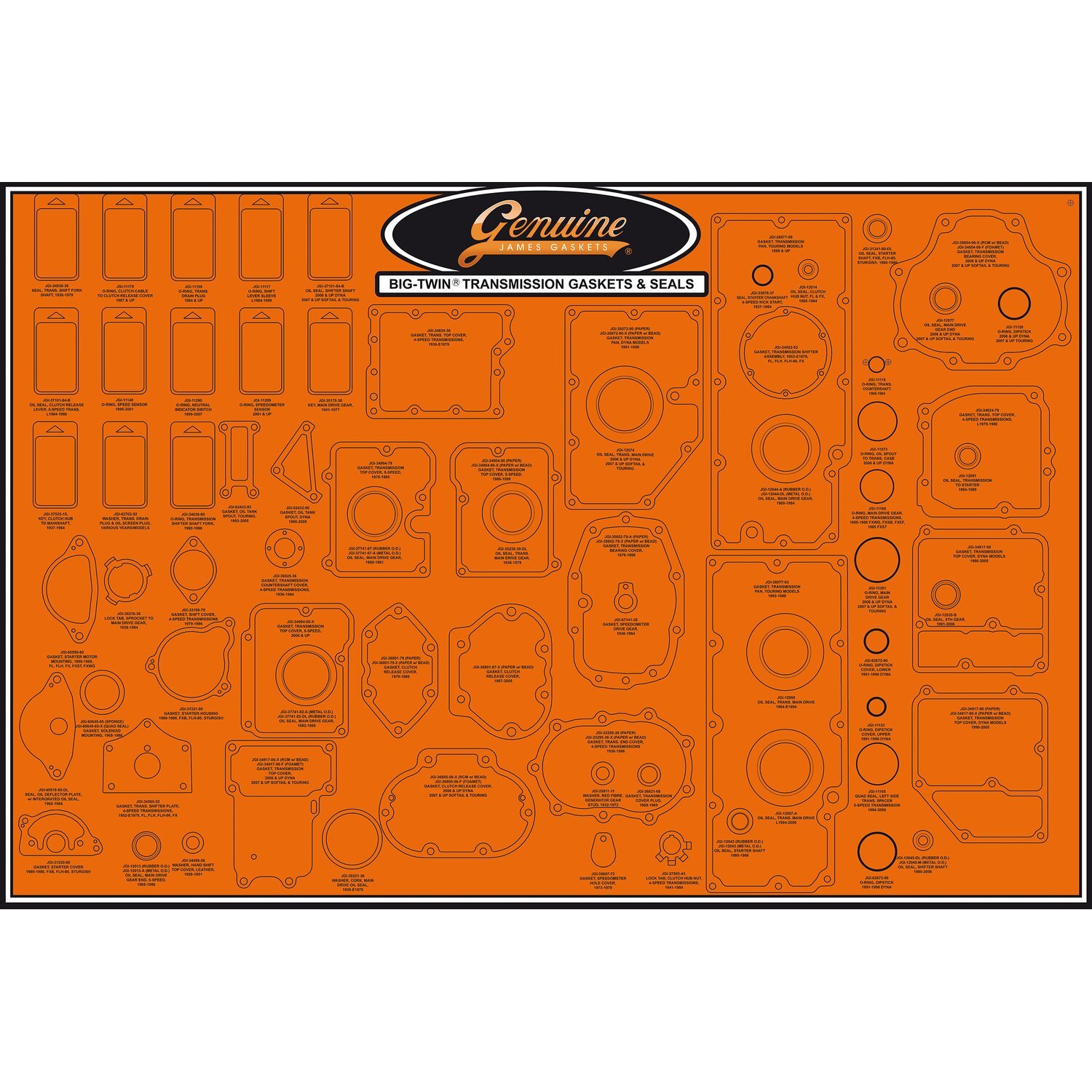 James, gasket & seal board. Transmission