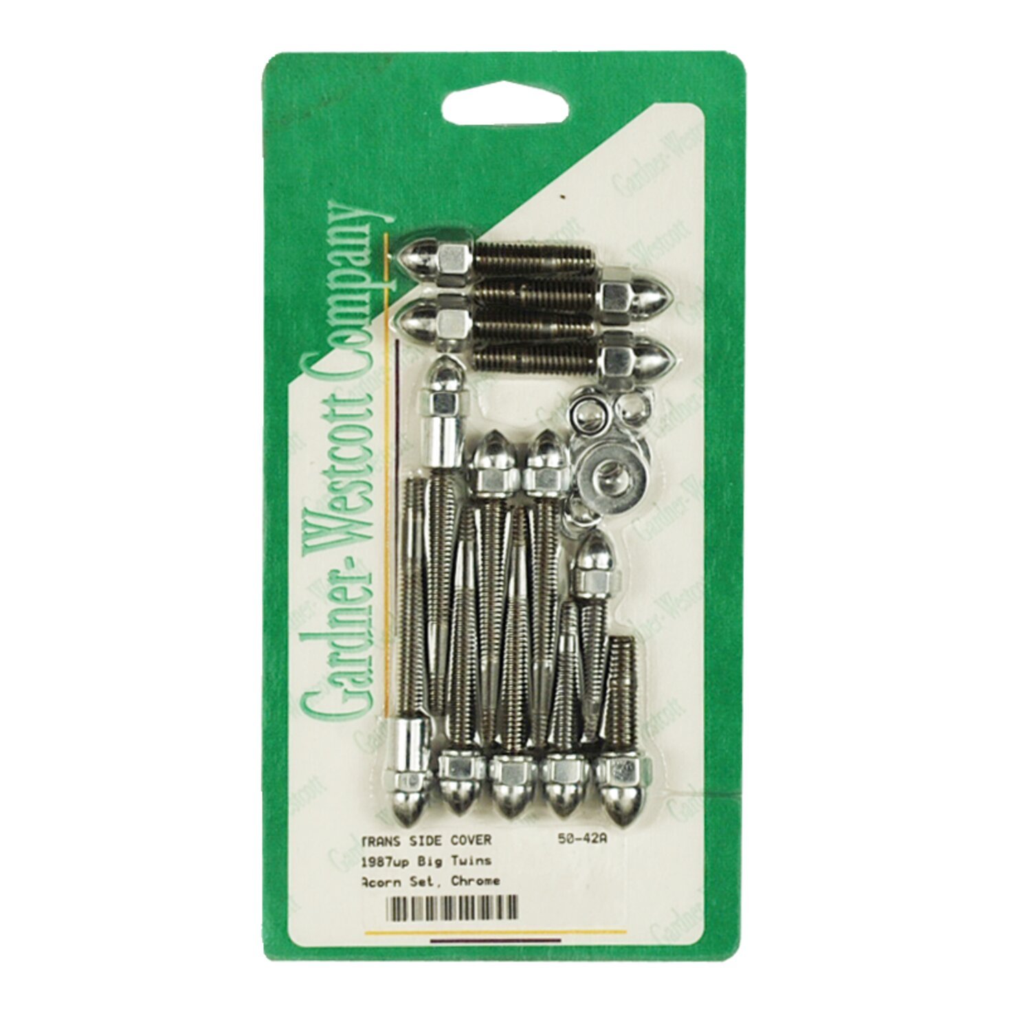 GW, transmission side cover screw kit. Chrome Acorn