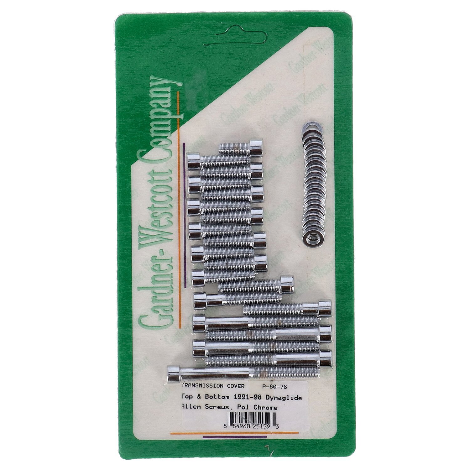 GW, transmission top & bottom cover screw kit. Allen, Chrome