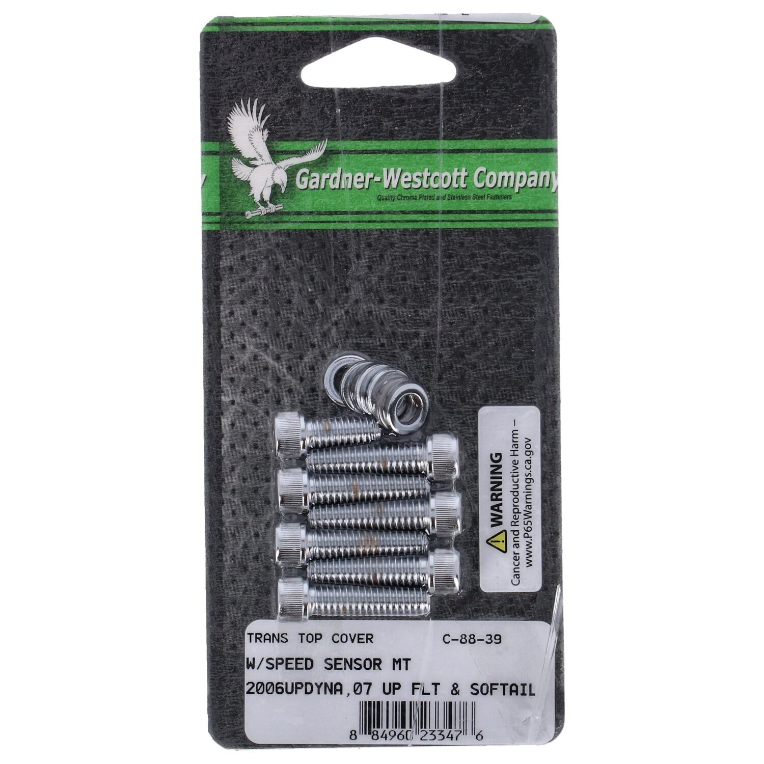 Transm. top cover screw kit, Chrome