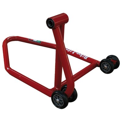 Red powder coated steel. Right side for single sided swingarms. Width: 55cm. Height: 42.5cm. Length: 70cm. Weight: 5.6kg
Note: Optional adapter pins 529182 (29.8mm), 529184 (30mm), 529183 (51mm) and 529179 (53mm)  are sold separately.